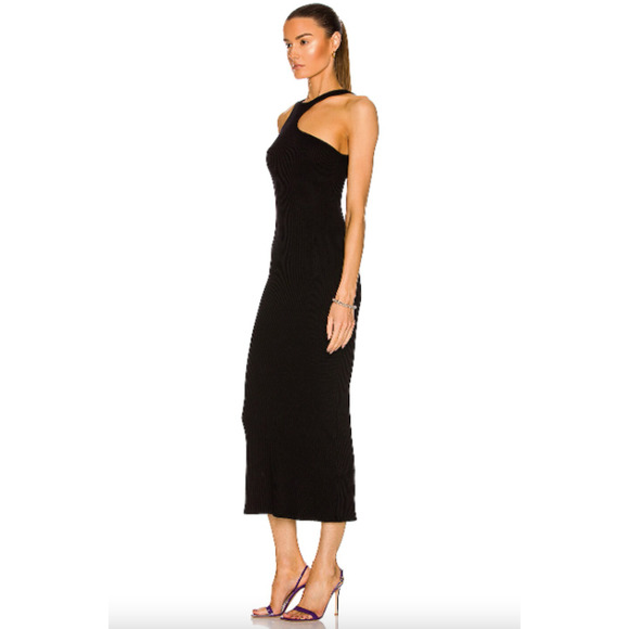 Simon Miller Mawga Black Ribbed Midi Dress - Picture 3 of 12